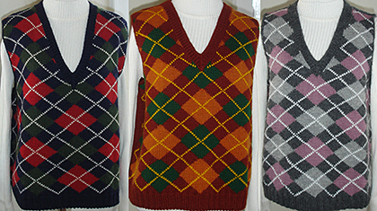Three Argyle Vests